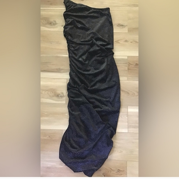 - Gibson Latimer Glitter Velvet One Shoulder Dress NWT - Picture 3 of 7